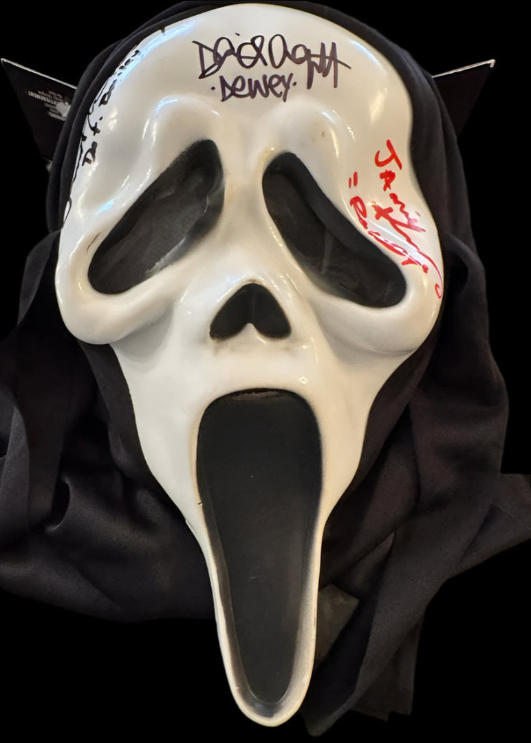 Dermot Mulroney, David Arquette, Jamie Kennedy Signed Scream Mask - JSA COA #02